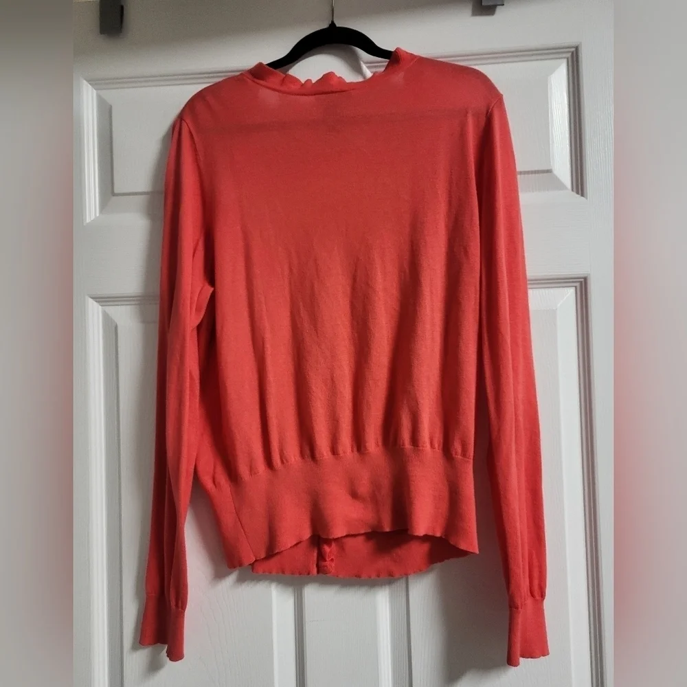 Lane Bryant - Tangerine Ruffle Button Up Cardigan- Size 18/20